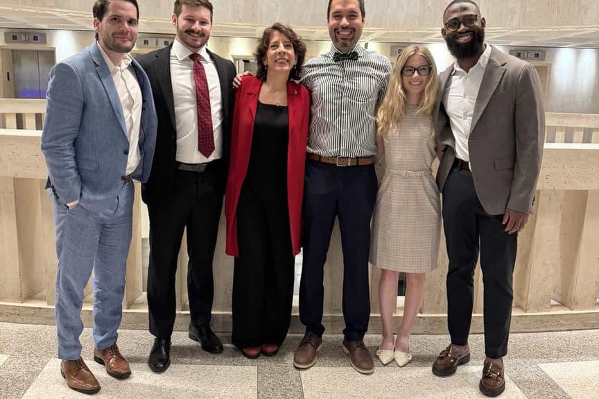 Chapter members gathered in the Capitol atrium during an advocacy day